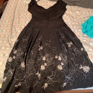 Black dress with flowers